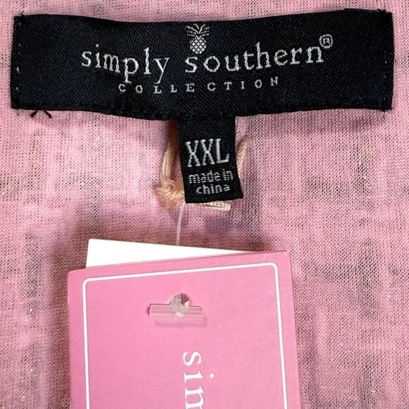 NWT Simply Southern pink tweed blazer with gold metallic weave. Women’s XXL - Picture 5 of 9